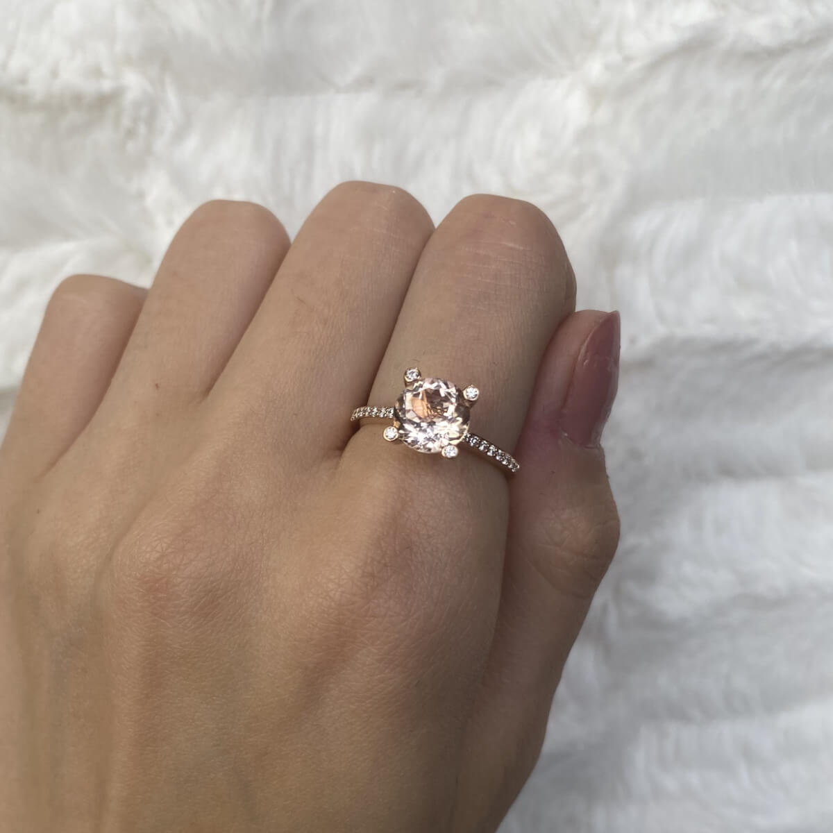 Pierścionek z morganitem - 2,04 ct
