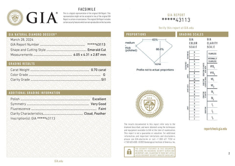 Diament 0,70 ct G/SI1