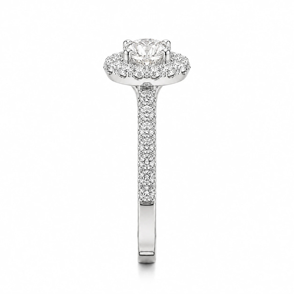 Pierścionek Halo z Diamentem 0,50 ct
