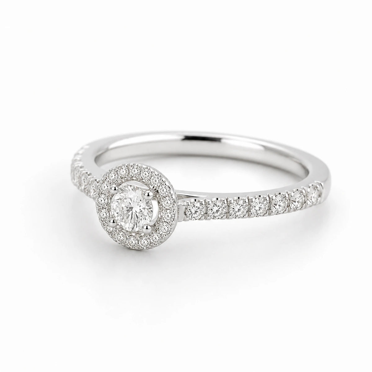 Pierścionek Halo z Diamentem 0,50 ct