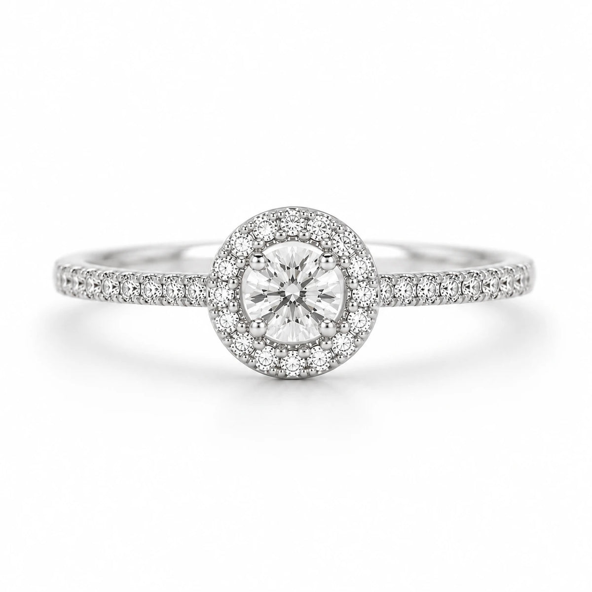 Pierścionek Halo z Diamentem 0,50 ct