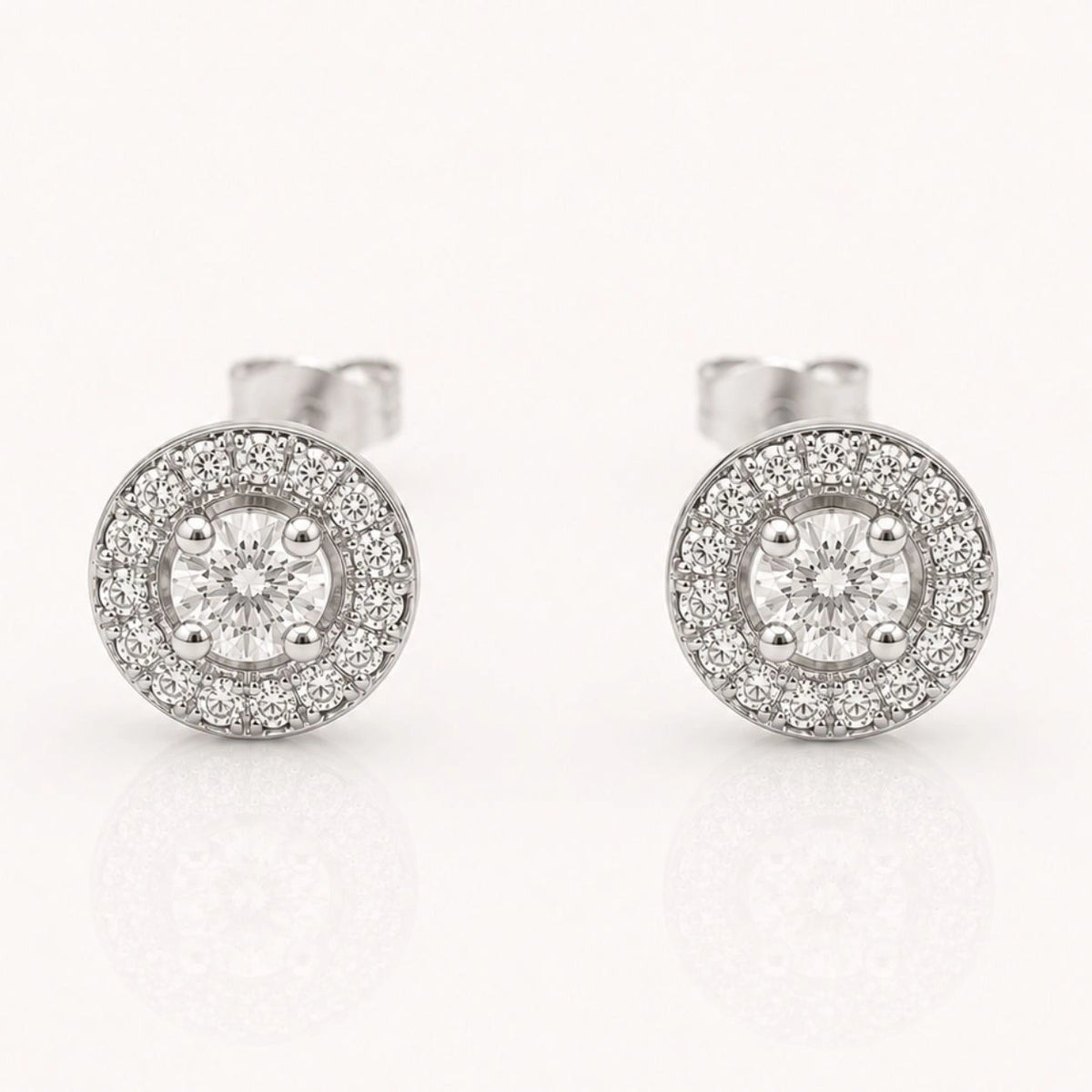 Kolczyki Halo z Diamentami 0,60 ct