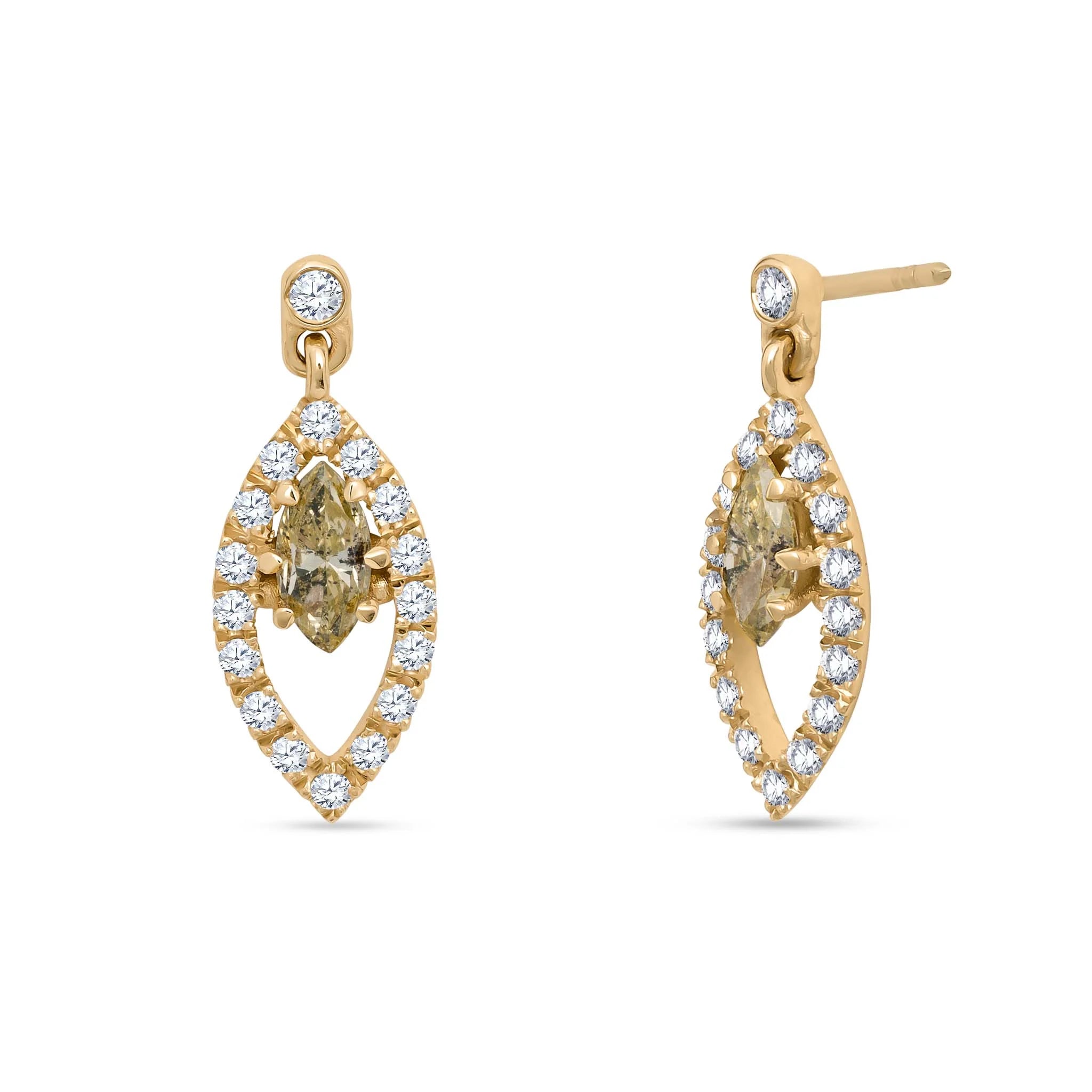 Kolczyki z żółtymi diamentami Fancy Yellow - 1,00 ct