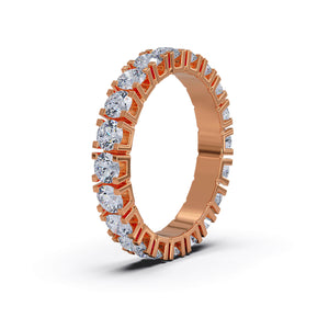 Obrączka Eternity z diamentami 1,45 ct w różowym złocie
