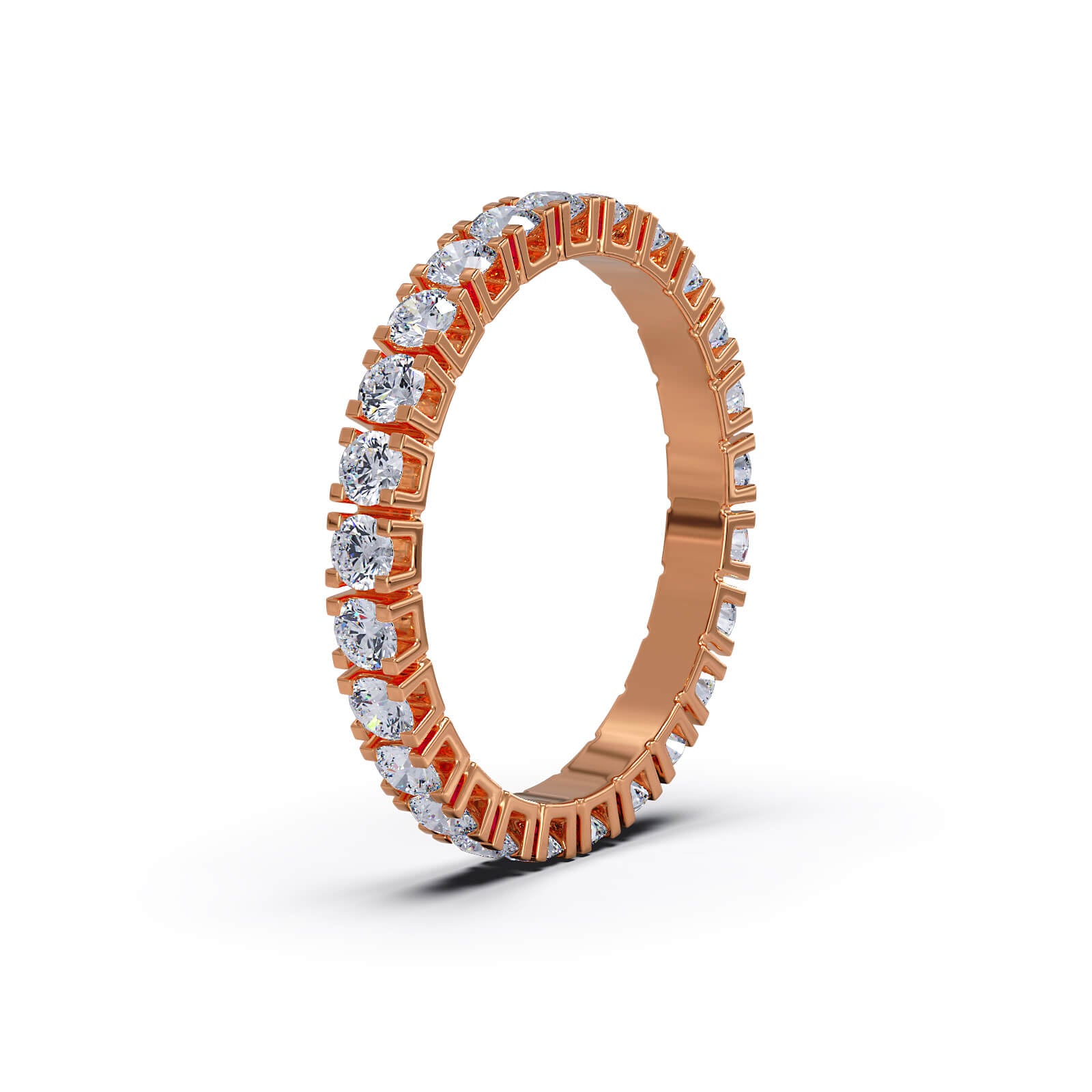 Obrączka Eternity z diamentami 0,86 ct w różowym złocie