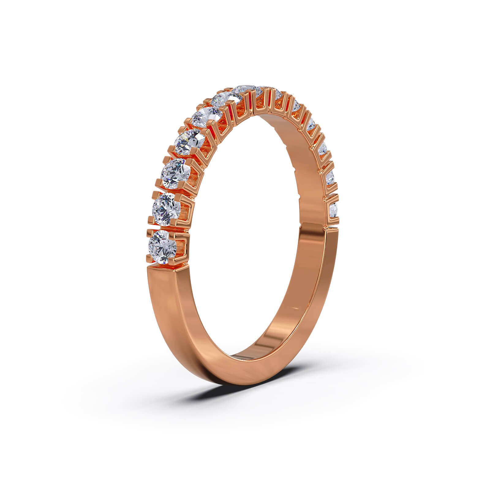 Obrączka Half Eternity z diamentami 0,60 ct w różowym złocie 