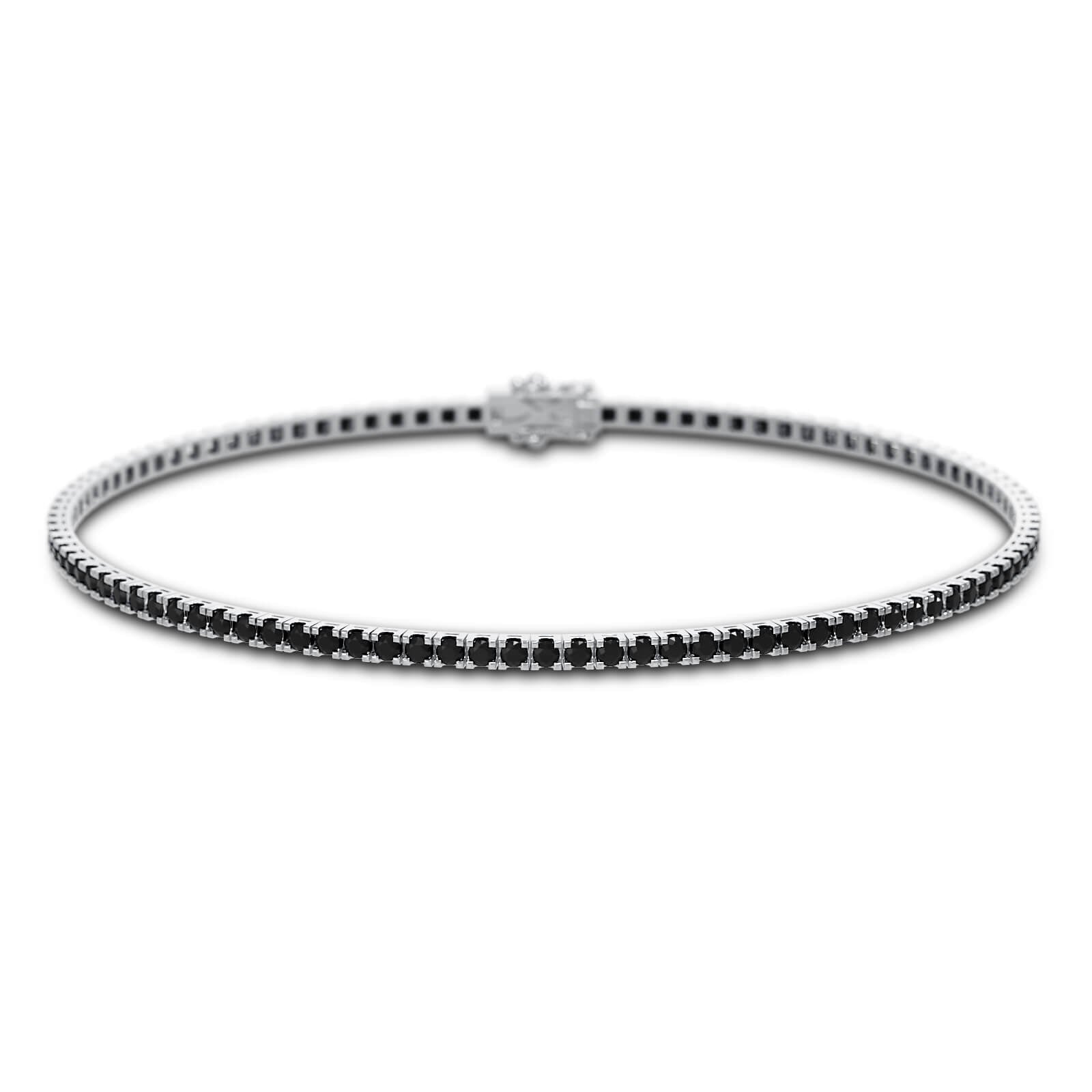 Bransoletka tenisowa z czarnymi diamentami 0,90 ct