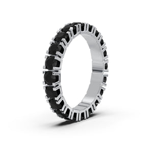 Obrączka Eternity z czarnymi diamentami
