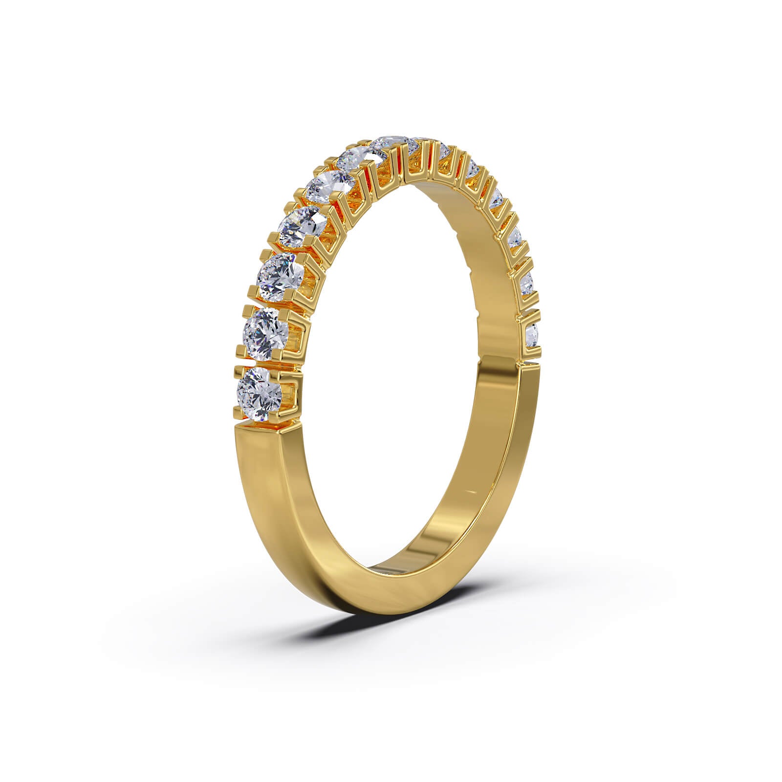 Obrączka Half Eternity z diamentami 0,60 ct w żółtym złocie