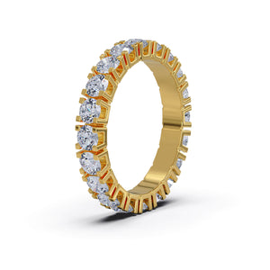 Obrączka Eternity z diamentami 1,45 ct w żółtym złocie