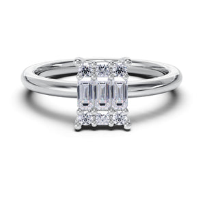 Pierścionek Magic Emerald z diamentami - 0,35 ct