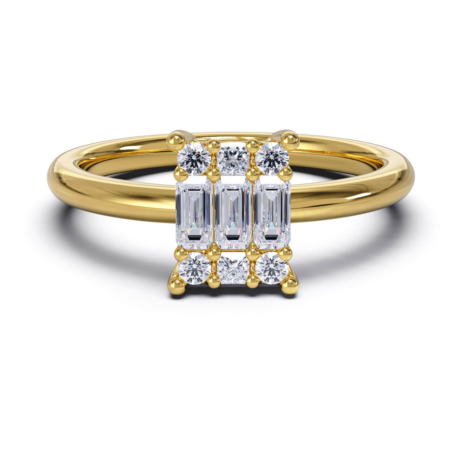 Pierścionek Magic Emerald z diamentami - 0,35 ct