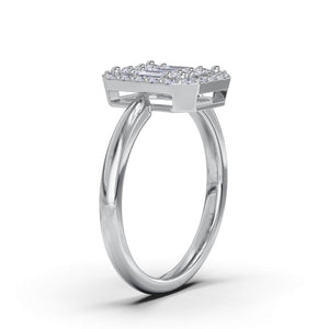 Pierścionek Magic Emerald Halo z diamentami - 0,36 ct