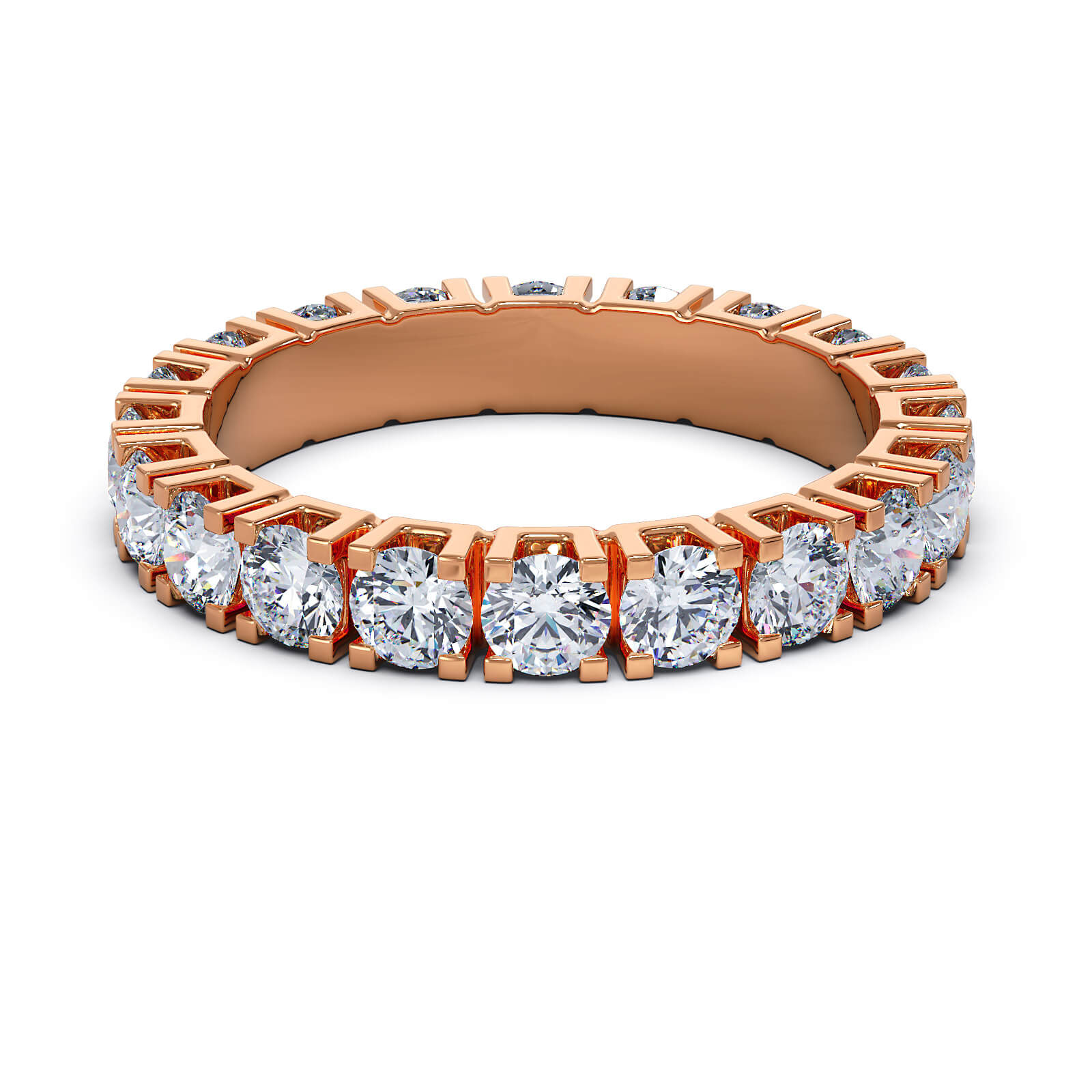 Obrączka Eternity z diamentami 1,45 ct w różowym złocie