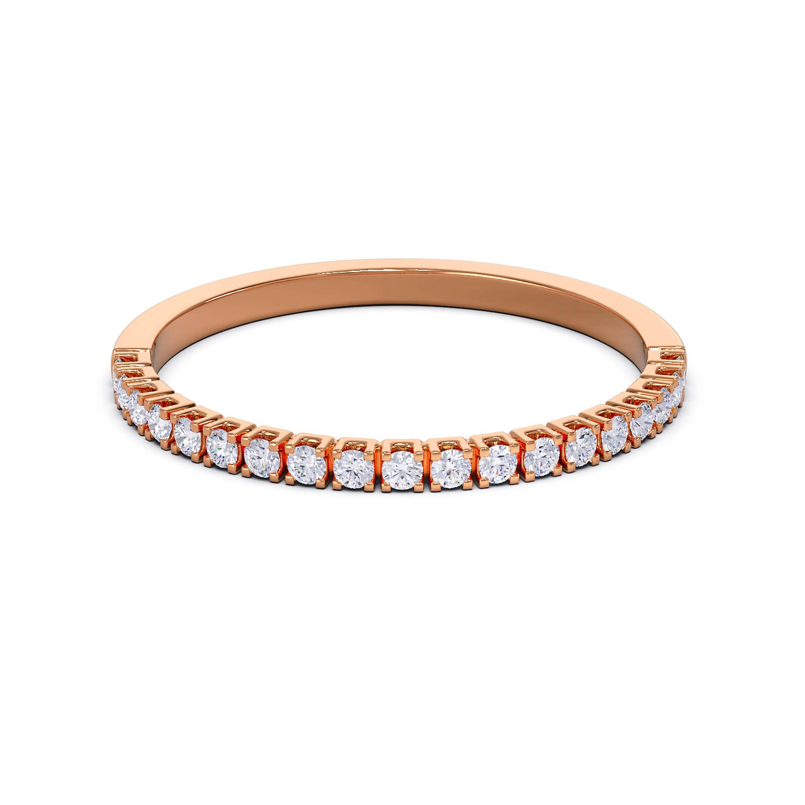 Obrączka Half Eternity z diamentami 0,20 ct w różowym złocie