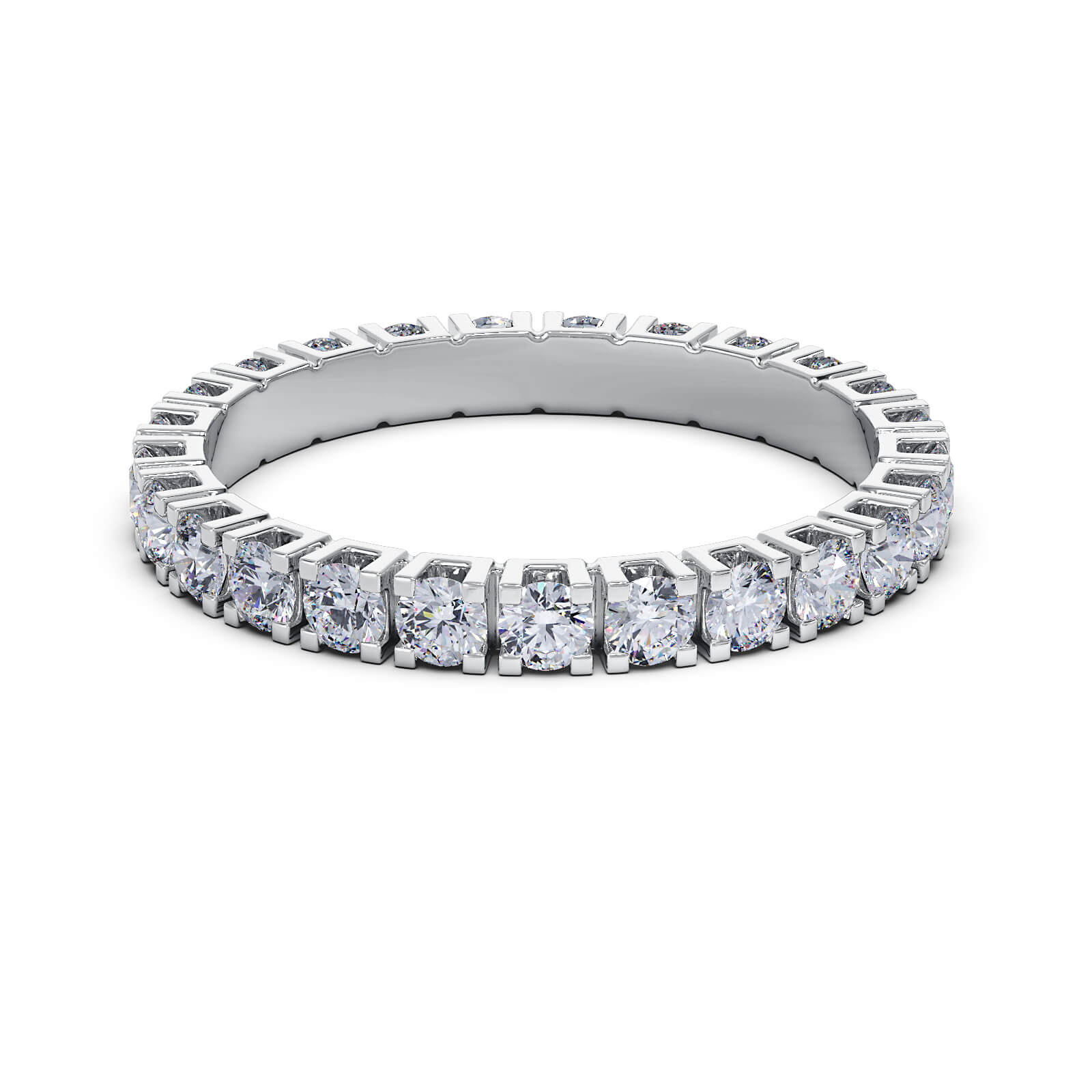 Obrączka Eternity z diamentami 0,86 ct w białym złocie