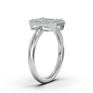 Pierścionek Magic Emerald Halo z diamentami - 0,36 ct