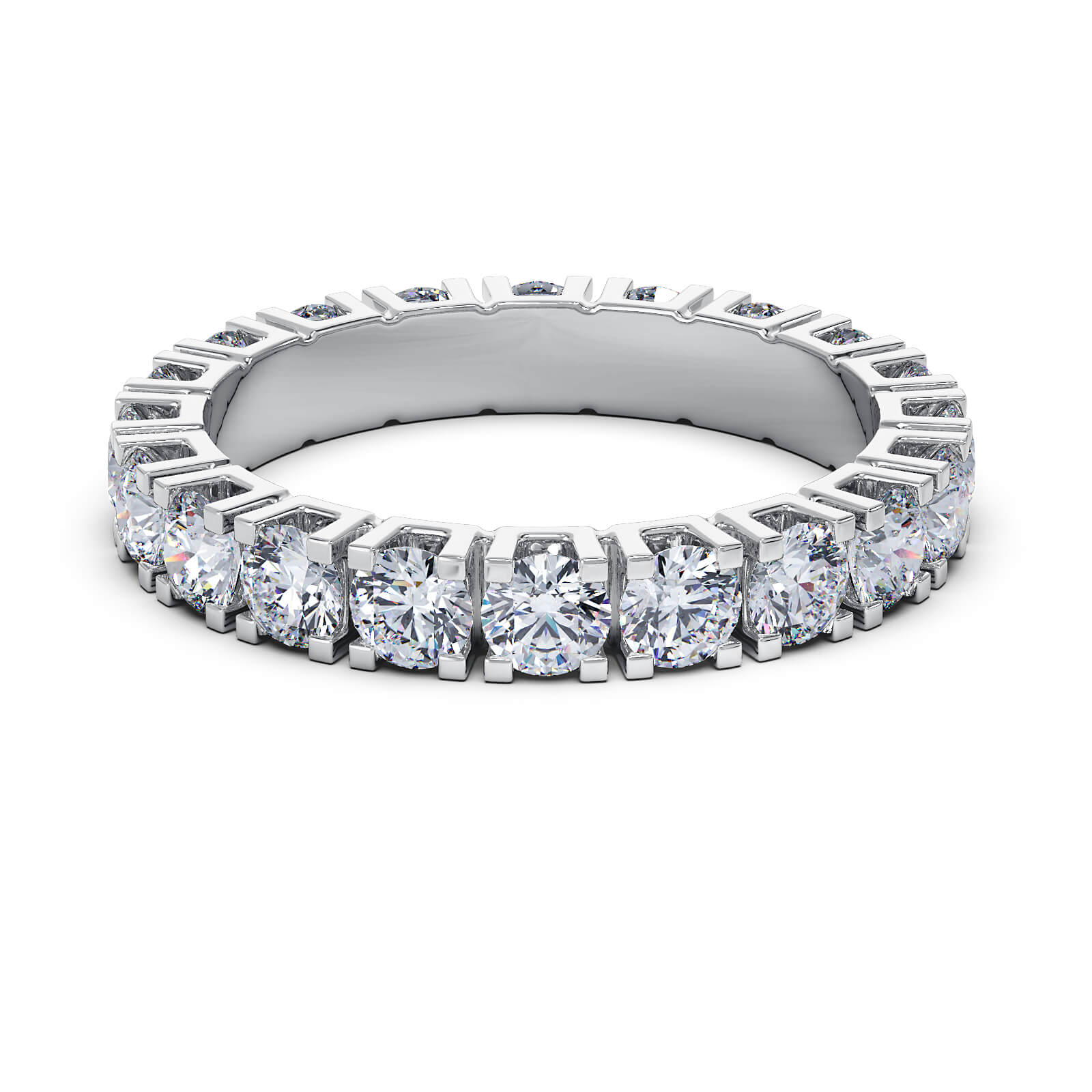 Obrączka Eternity z diamentami 1,45 ct w białym złocie
