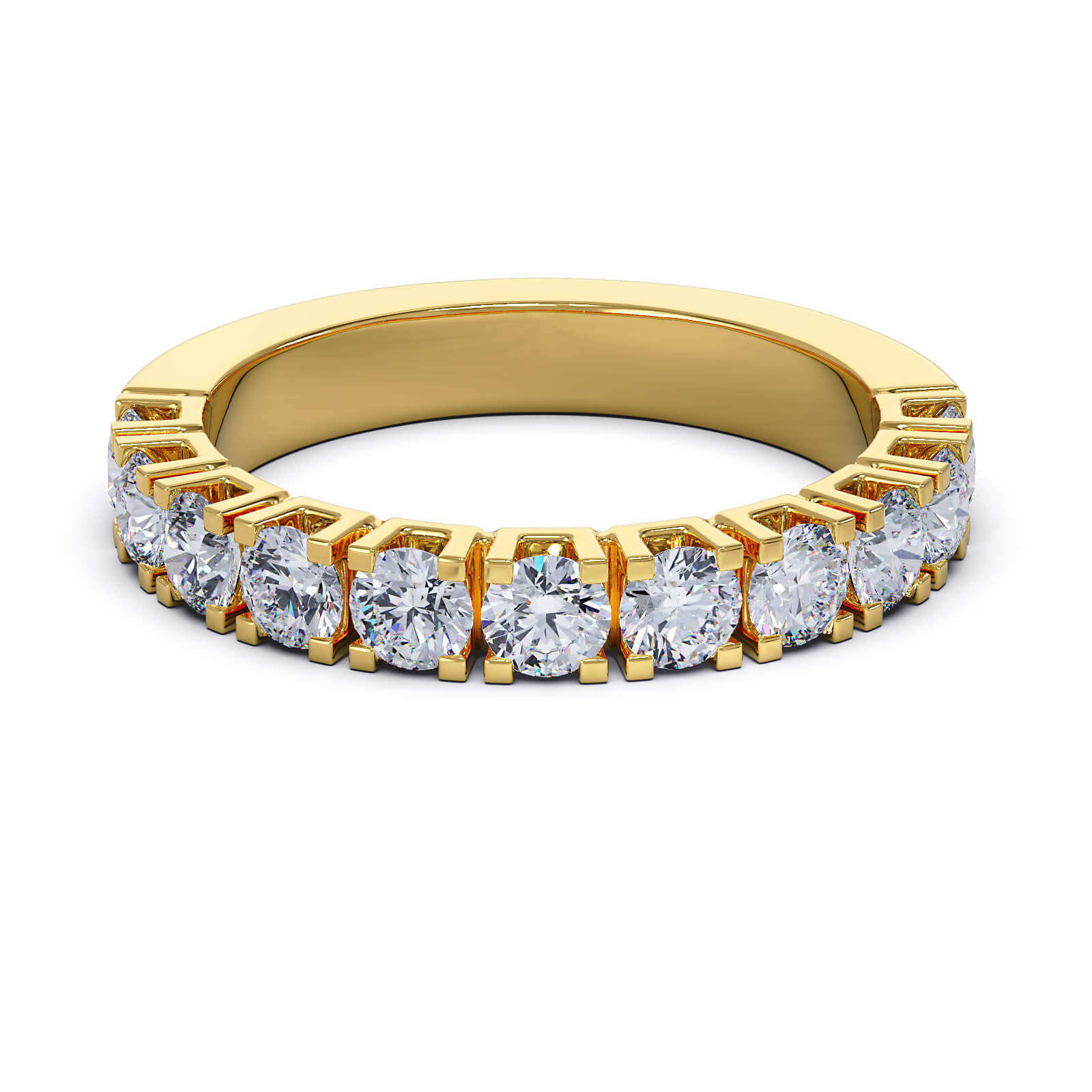 Obrączka Half Eternity z diamentami 1,10 ct w żółtym złocie
