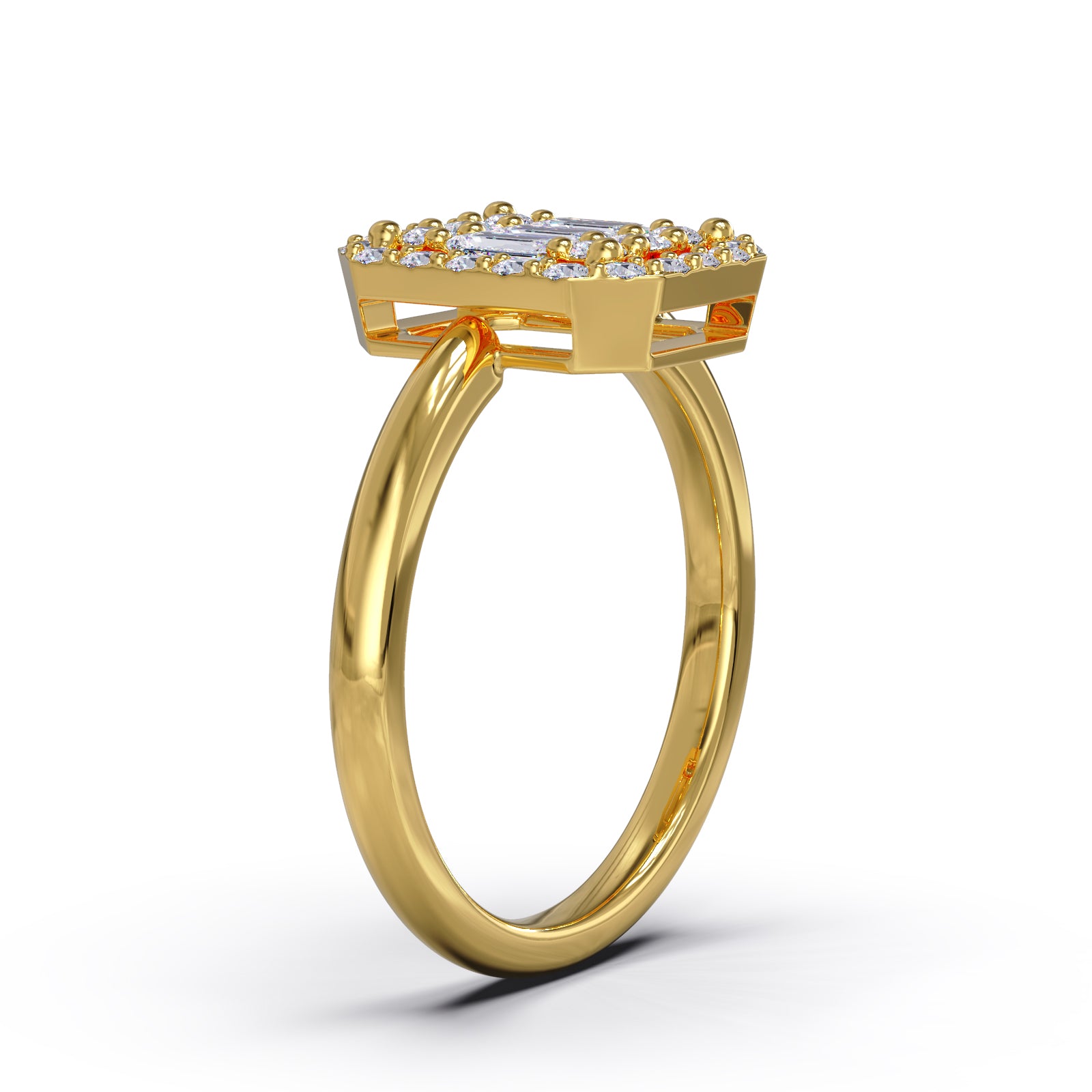 Pierścionek Magic Emerald Halo z diamentami - 0,36 ct