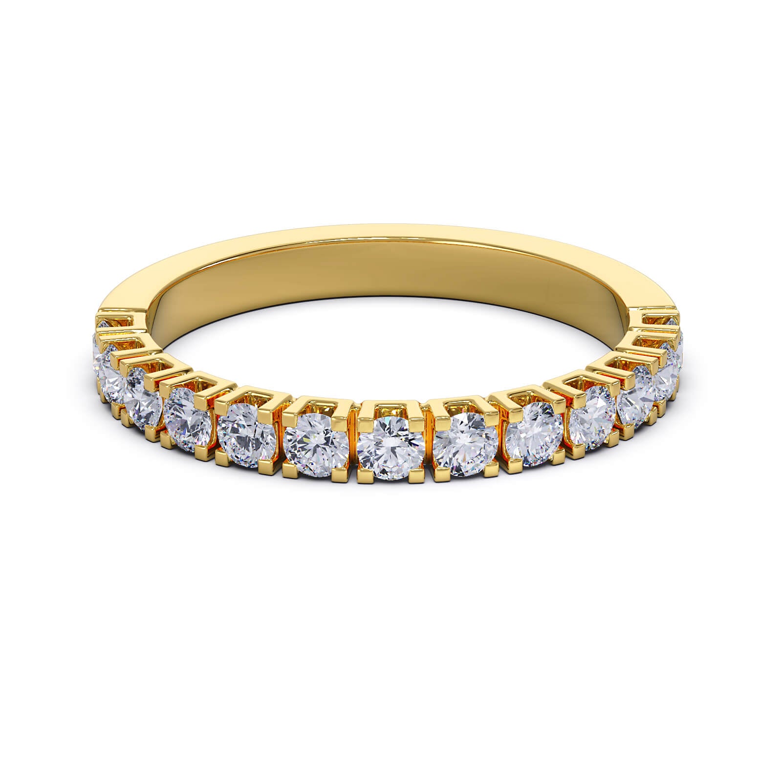 Obrączka Half Eternity z diamentami 0,60 ct w żółtym złocie