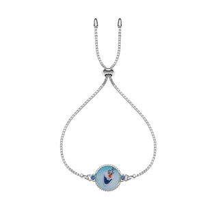 Srebrna bransoletka z niebieskimi kryształkami Olaf z Frozen
