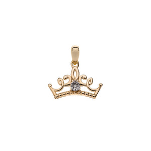 Złota zawieszka w kształcie korony z diamentem