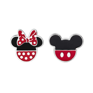 Srebrne kolczyki z Myszką Mickey i Minnie