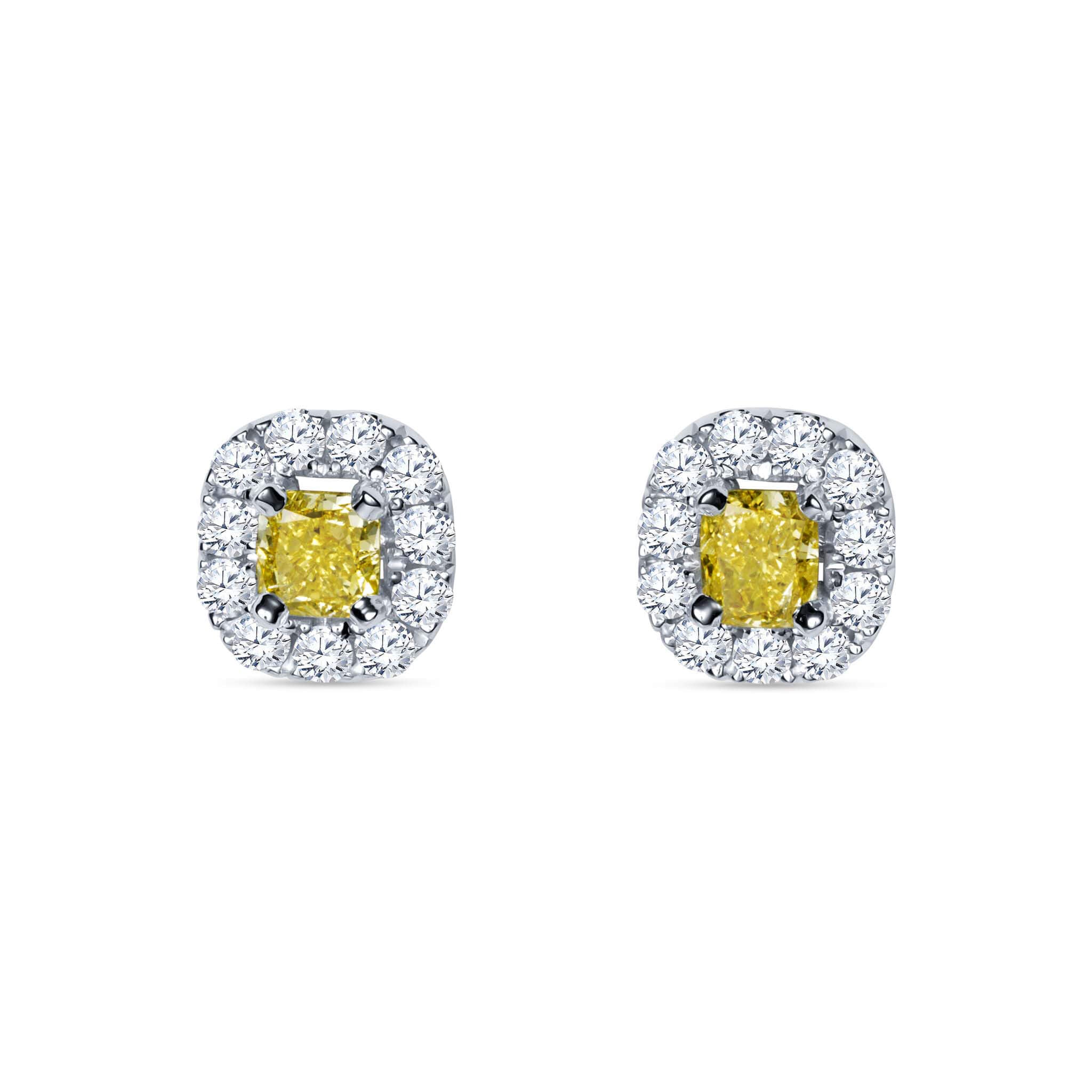 Kolczyki z żółtymi diamentami Fancy Yellow - 1,19 ct