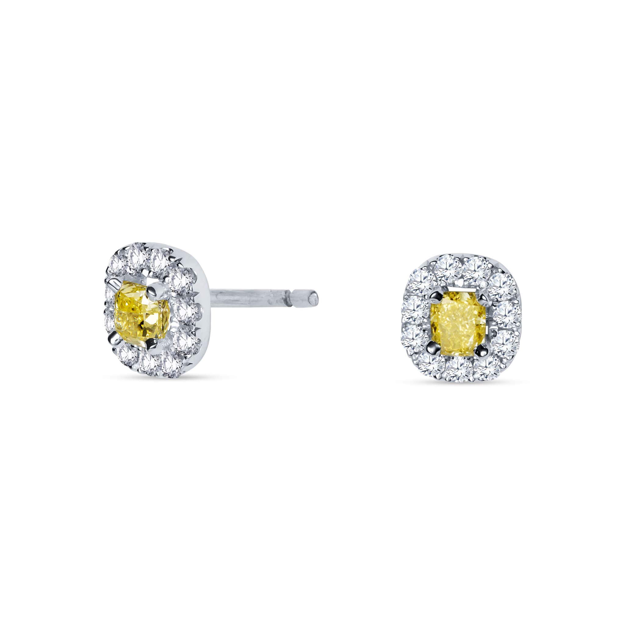 Kolczyki z żółtymi diamentami Fancy Yellow - 1,19 ct