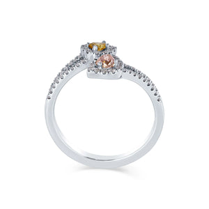 Pierścionek z kolorowymi diamentami - 0,52 ct