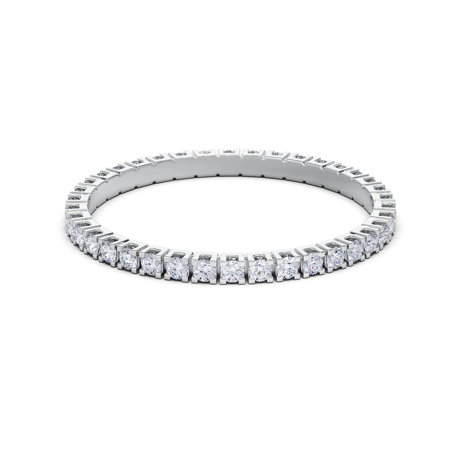 Obrączka Eternity z diamentami 0,38 ct w białym złocie